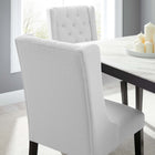 Modway - Baronet Bouton touffé Tissu Chaise à manger - Blanc-Tissu fin en polyester