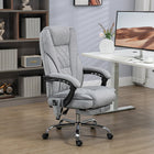 Vinsetto - Chaise de jeu de bureau inclinable avec massage et chauffage - gris-Détendez-vous avec un angle d’inclinaison de 135 degrés et un repose-pieds