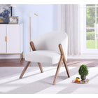 Brassex - Chaise d'appoint 946281 Arlo - crème-Dossier incurvé au design épuré