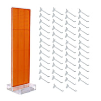 Azar - Présentoir de sol à panneau perforé Studio Base - 60 po x 17 po - Orange-Comprend un porte-enseigne en T qui peut être fixé au sommet du présentoir à panneau perforé