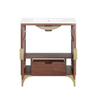 Modway - Daylight 30" Vanette de salle de bain - Noyer blanc-Assemblée requise
