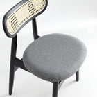 Manhattan Comfort - Lot de 4 chaises de salle à manger Colbert 44,5 cm style industriel chic, rembourrées, noir et gris-19,09 po L x 23 po l x 29,92 po H