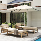 Outsunny - Parasol suspendu carré de patio 8 pi L x 8 pi l avec rotation à 360°, blanc-L'aération supérieure assure une bonne circulation de l'air et empêche le basculement  