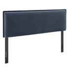 Modway - Camille Mélange de lin rembourré Tête de lit Queen size - Denim-Mélange de lin tissé
