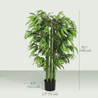 HOMCOM - Arbre de bambou artificiel 4,6 pi pour décoration intérieure - vert - lot de 2-Livré dans un pot de pépinière solide pour plus de stabilité 