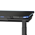 Blacklyte - Atlas Plateau de bureau de jeu - Noir-Colonne d'alimentation dissimulée - le système d'alimentation intégré intègre discrètement un seul câble caché dans le pied du bureau se connectant de manière transparente à une prise électrique interne. Cette configuration alimente simultanément votre bureau et vos appareils