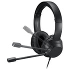 Adesso - Xtream P7 Casque USB-C supra-auriculaire avec commandes intégrées, micro rétractable et fonction Coplit key - noir-Microphone rétractable pour appels et jeux pratiques