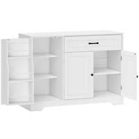 HOMCOM - Buffet moderne 44 po avec tiroir et étagères latérales de rangement - blanc-Un dessus spacieux, un grand tiroir et deux armoires, gardant vos essentiels de salle à manger organisés 