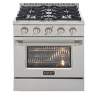 Kucht - 30 po Série KDF Cuisinière Pro Style au gaz naturel - Acier inoxydable-Four à convection extra-large de 4,2 pi³ avec configuration à 5 grilles et grande fenêtre de four pour une visibilité accrue et une cuisson polyvalente