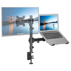 ShoppingAll Support entièrement réglable pour double écran et ordinateur portable-Peut contenir un moniteur 15"-32" et un ordinateur portable 12"-17" jusqu'à 17.6lb/8kg