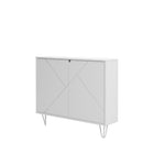 Nexera - Console de rangement 2 portes Slim, Blanc-Meubles conçus et produits au Canada à partir de panneaux de particules et de MDF certifiés CARB II/FSC.  Item expédié en 24-48 heures après réception de la commande.  Assemblage requis