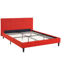 Modway - Linnea Lit plein, Atomic Red-Cadre de lit à plateforme avec tête de lit