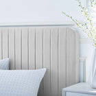 Modway - Celine Chenal Touffé Performance Velvet Lit de plateforme complet, Gris clair-Assemblée requise