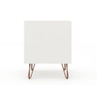 Manhattan Comfort - Table de nuit Rockefeller 20,08" style mi-siècle moderne à 1 tiroir - Blanc-17,62 po L x 20,08 po l x 21,65 po H