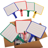 KleenSlate - Palettes rectangulaires effaçables à sec à 2 faces vierges/doublées avec marqueurs - Ensemble de 10-Tableaux blancs portables avec une surface d'écriture de 9,5 po x 7,5 »