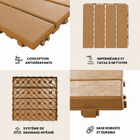 MotionGrey - Dalles de terrasse extérieures  à 4 lattes, emboîtables et imperméables, pour patio, balcon et jardin - Beige - ensemble de 20 pièces-Conception extérieure imperméable adaptée aux patios, balcons et jardins