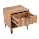 Manhattan Comfort - DUMBO 20,07" Table de nuit moderne 1 tiroir - Brun doré - Lot de 2-Parfait pour le rangement de chevet, les lampes ou les objets de décoration