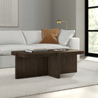Hudson&Canal - Table basse rectangulaire Laguna - 45 po l - Chêne brun-Plateau rectangulaire à angles arrondis et piètement en croix aux bords arrondis