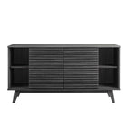 Modway - Render Table buffet de buffet de 63 po ou Meuble TV, Fusain-Pieds en bois effilés