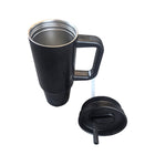 Splash - Gobelet de 900 ml à paille en silicone, noir-Capacité : 900 mL