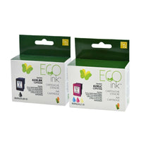 Ecoink - Cartouche de toner remanufacturée - HP 62XL, C2P05AN, C2P07AN - Rendement élevé - Noir et couleur (ensemble)-Couleur : Noir & Tricolore