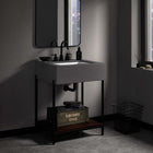 Modway - Etch 24" Meuble de salle de bain avec lavabo - Noir Blanc-Bassin en céramique avec trous centraux de 8"