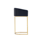 Manhattan Comfort - Louvre tabouret de bar moderne du milieu du siècle de 21" en similicuir noir et or titane - lot de 2-Hauteur du siège : 30 po''