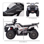 Aosom - VTT enfant 12 V à batterie avec musique, lumières LED et pneus à crampons - Blanc-Vous pouvez connecter un appareil avec le port MP3 et le port USB 