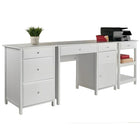 Winsome Wood Delta, ensemble de bureau à domicile 3 pièces - blanc-L'ensemble complet offre un espace de table global de 88 po de largeur x 20,2 po de profondeur