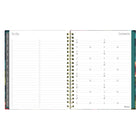 Blueline - Agenda Hebdomadaire/Mensuel 17 Mois D’Août À Décembre - 11 po H x 8 1/2 po l - Motif Floral - Anglais-Section mots de passe