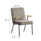 Modway - Vista Fauteuil à manger - Sable-Accoudoirs en bois massif