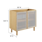 Modway - Calla 36" perforé Métal Armoire de toilette de salle de bain (lavabo non inclus) - Chêne-Stratifié à grain de bois