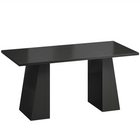 HOMCOM - bureau d’ordinateur industriel 63 po avec cadre trapézoïdal - grain de bois noir-Dispose d’un plateau spacieux de 63,0 po x 30,7 po offrant suffisamment d’espace pour le travail, les repas ou les réunions