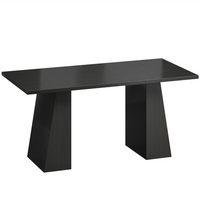 HOMCOM - bureau d’ordinateur industriel 63 po avec cadre trapézoïdal - grain de bois noir-Dispose d’un plateau spacieux de 63,0 po x 30,7 po offrant suffisamment d’espace pour le travail, les repas ou les réunions