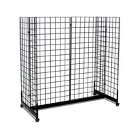 Wamaco - Kit de base pour gondole avec Quatre panneaux grillagés 2 x 4 pieds - Noir-Kit tout-en-un - Inutile de chercher quelles pièces de grille s'assemblent entre elles, car une fois monté, ce kit constitue un présentoir gondole fonctionnel.