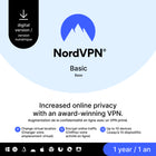 NordVPN - Abonnement au service VPN de base - 1 An - 6 Appareils [Téléchargement]-Une adresse e-mail valide doit être fournie lors du paiement