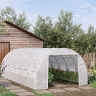 Outsunny - Serre tunnel 10 pi x 10 pi x 7 pi à entrée piétonne-Le design à 6 pièces offre un espace spacieux pour les plantes, fleurs, légumes et fruits  
