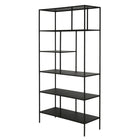 Hudson&Canal - Bibliothèque Winthrop 72"H - Bronze noirci-Le dessus a une capacité de poids de 40 lb, les étagères du milieu peuvent supporter 40 lb chacune, l'étagère inférieure peut supporter 50 lb