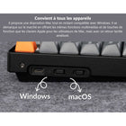 Keychron - Clavier mécanique sans fil K8 Max RGB - Échangeable à chaud - Interrupteur rouge - Disposition TKL - Noir-Rétroéclairage RGB personnalisable : Plongez dans un spectacle visuel avec 22 types de réglages de rétroéclairage RGB, vous permettant d'ajuster la teinte, la saturation, la luminosité et la vitesse des effets selon vos préférences.
