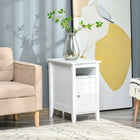 HOMCOM - Table d’appoint étroite - blanc-Peut être utilisé comme table de nuit, table d’appoint, table de coin, table d’accent ou table basse 