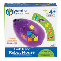 Souris robotisée Learning Resources Code & Go -Cette souris robot est un excellent outil pour apprendre la logique, le séquençage et la résolution de problèmes, les bases mêmes du codage et de la programmation informatiques