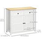 HOMCOM - Buffet 39,4 po L - blanc-Conception anti-basculement pour une sécurité accrue 