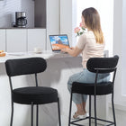 HOMCOM - Tabourets de bar hauteur comptoir 27 po - noir - paquet de 2-Style simple et moderne s'intégrant facilement dans votre cuisine ou salle à manger 
