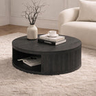 Manhattan Comfort - Table basse ronde contemporaine Alure 36" - Charbon-Surface de table spacieuse idéale pour la décoration, les livres et les essentiels du quotidien