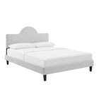 Modway - Soleil Performance Velvet Lit Queen, Gris clair-Velours de performance résistant aux taches