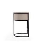 Manhattan Comfort - Cosmopolitan tabouret de comptoir moderne du milieu du siècle de 23,7 po en similicuir crème et noir, lot de 3-Hauteur du siège : 25,5 po