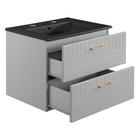 Modway - Daybreak 24" Vanette de salle de bain - Gris clair noir-Évier en céramique avec comptoir intégré