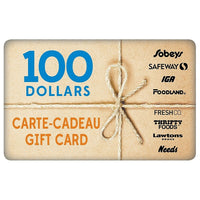 Carte-cadeau Sobeys de 100 $-Les Air Miles ne peuvent pas être cumulés lors de l'achat de cartes-cadeaux.