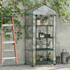 Outsunny - serre portable 27 po L x 20 po l x 65 po H avec étagères à 4 niveaux et roulettes, transparent-Idéal pour les passionnés de jardinage, les amateurs et les amoureux des plantes
