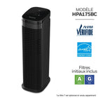 Honeywell - purificateur d’air véritable hépa-LED facile à utiliser Panneau de configuration - Dispose d’un écran tactile avec trois niveaux de nettoyage de l’air et un rappel de remplacement du filtre pour plus de commodité